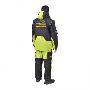 Дрессировочный костюм «Protective suit» черный со светло-зелеными вставками