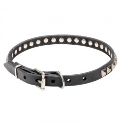 Узкий кожаный ошейник щенку «King Studs» - C65