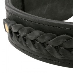 Кожаный ошейник селедка «Braided Classic» - C55