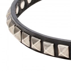 Узкий кожаный ошейник щенку «King Studs» - C65